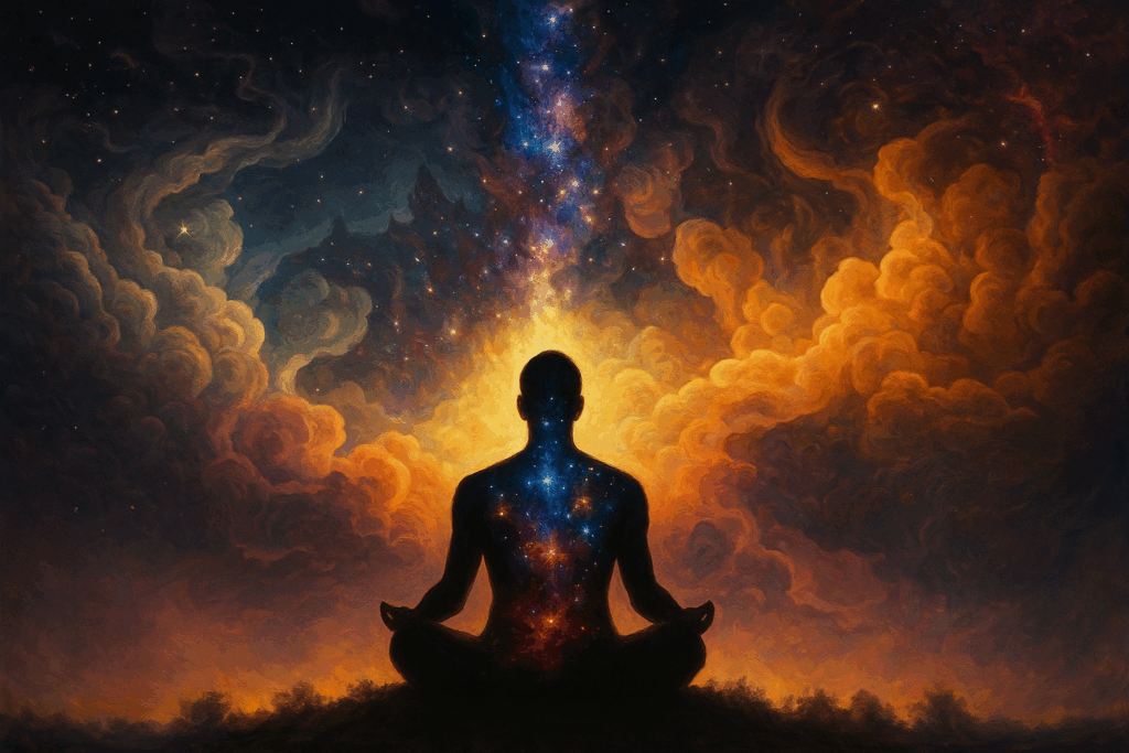 Figura-Meditativa-no-Cosmos-Estelar