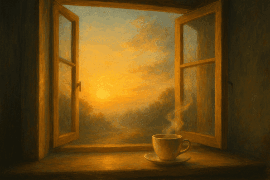 rotina espiritual com presença ao amanhecer