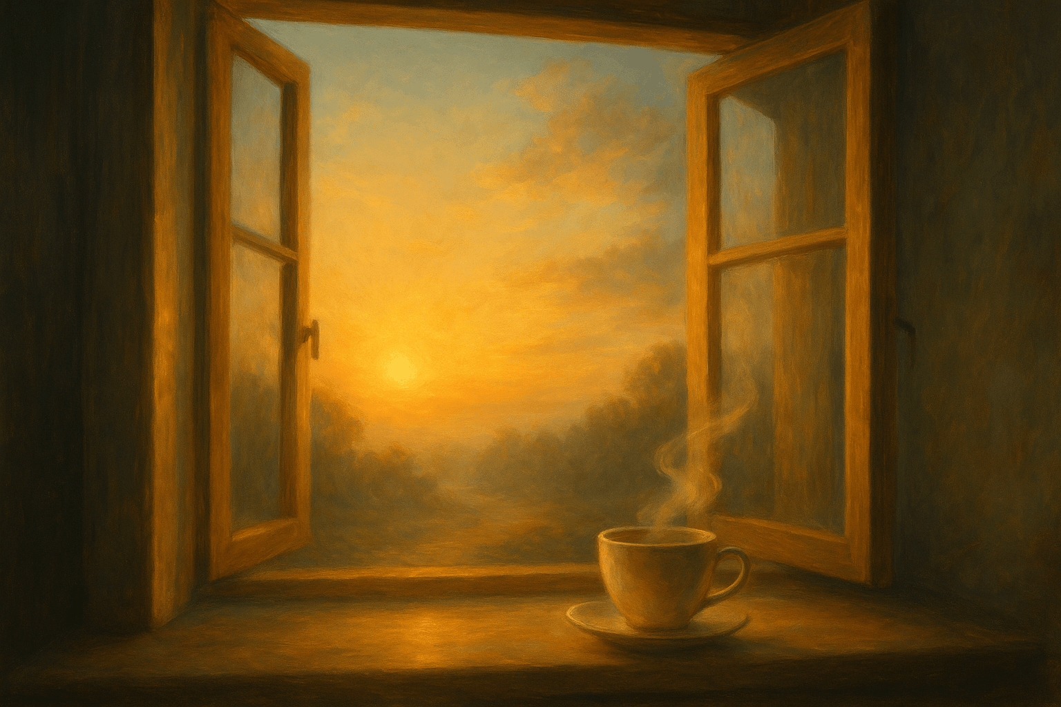 rotina espiritual com presença ao amanhecer