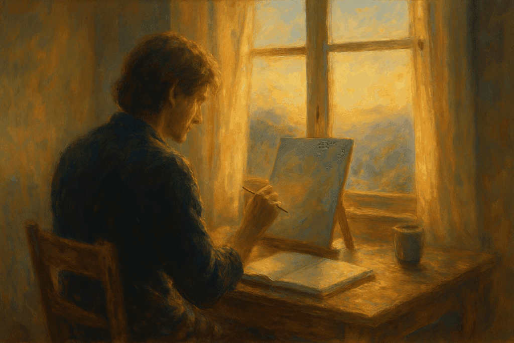Criatividade despertada pela solitude e momentos de introspecção.