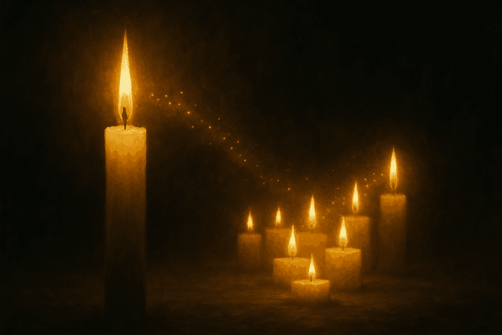 A energia de uma pessoa iluminando o coletivo com vibração positiva