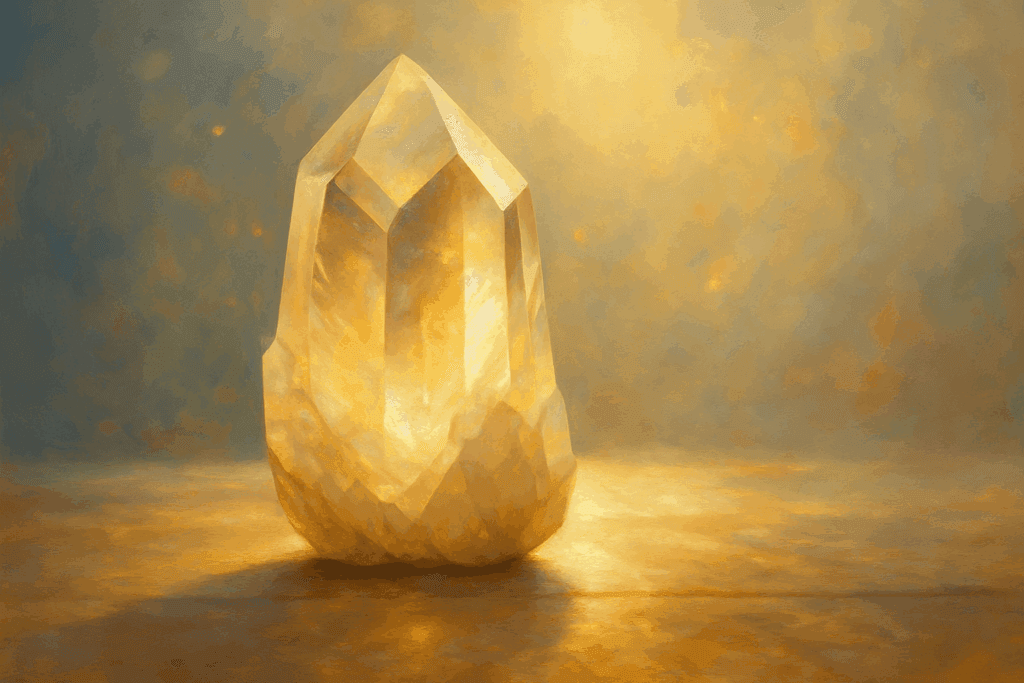 Quartzo branco iluminado, cristal de purificação e clareza