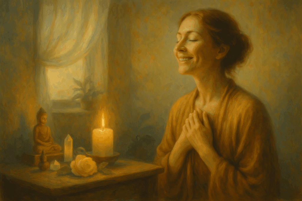 Conexão espiritual em casa através de um espaço sagrado