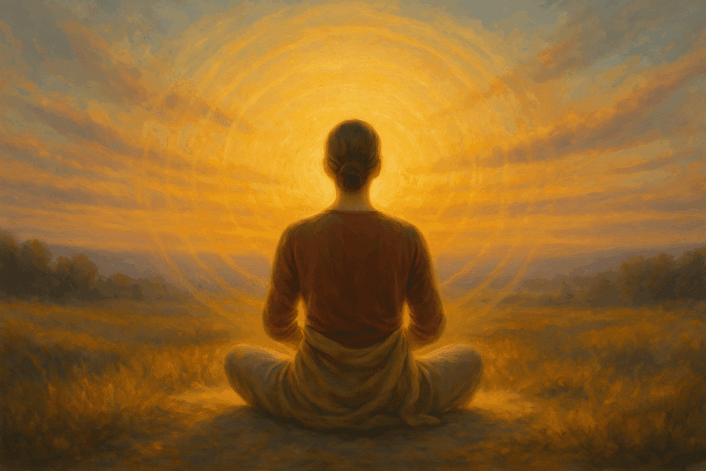 Meditação representando a harmonia entre mente, corpo e alma