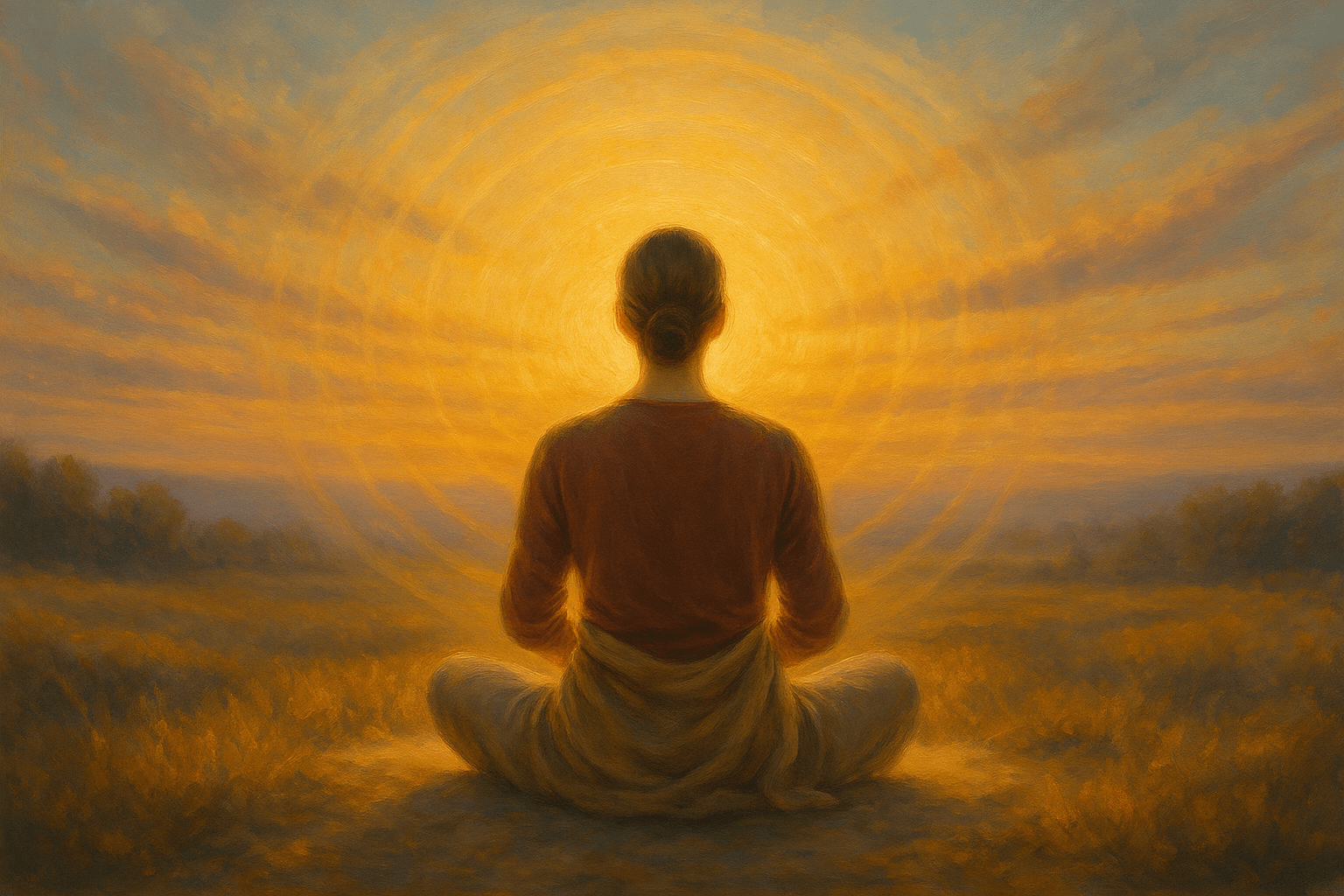 Meditação representando a harmonia entre mente, corpo e alma