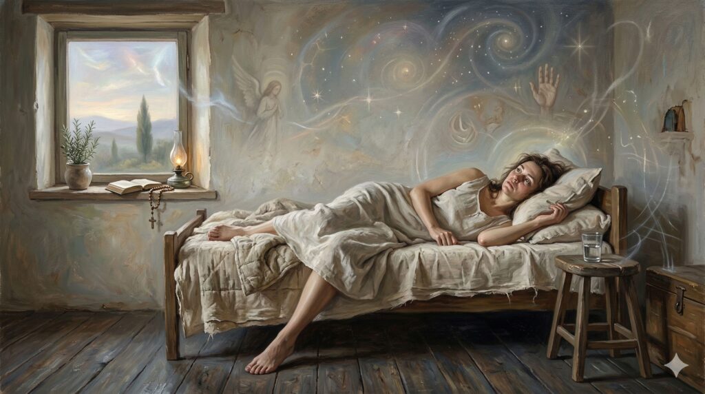 Pessoa acordando cansada mesmo após dormir, sinal de cansaço emocional.