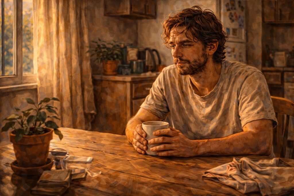 Pessoa na cozinha praticando uma espiritualidade honesta e possível no cotidiano